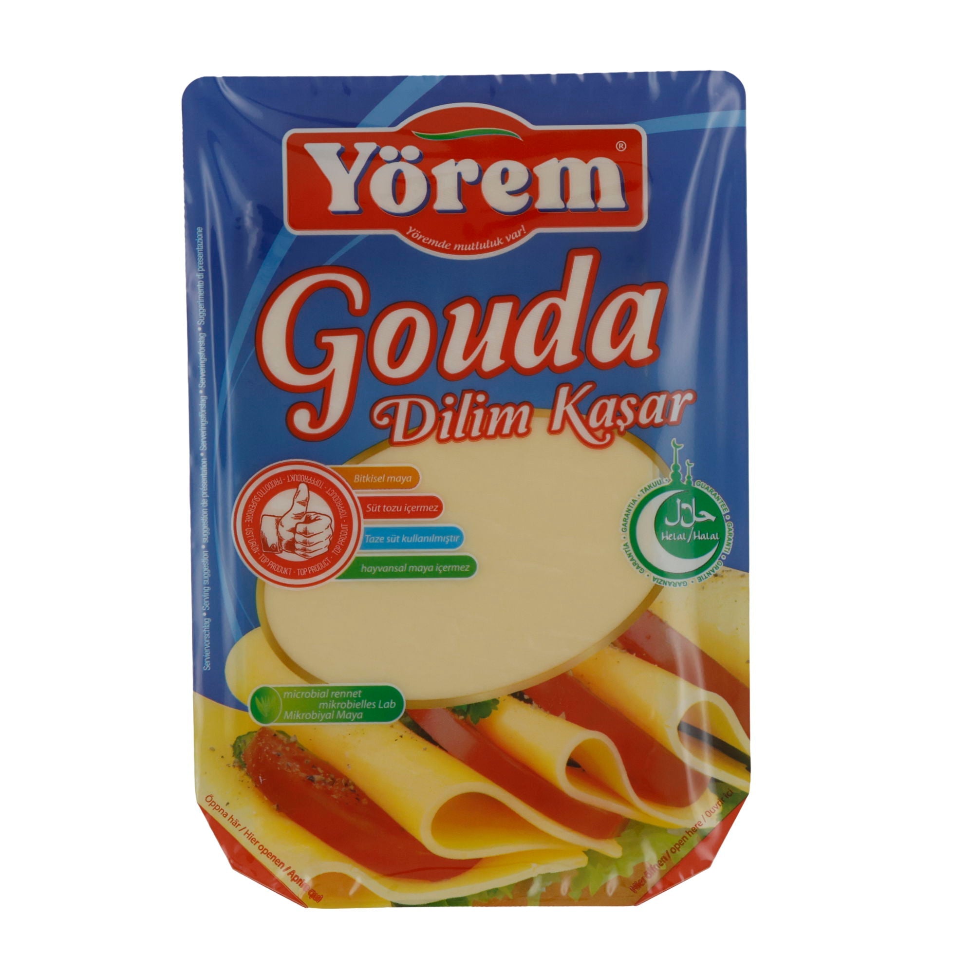 Gouda-Käse Yörem Gouda Dilim Kaşar | Mild | Gouda-Käsescheiben für vielseitigen Genuss | 175 g YOEREM